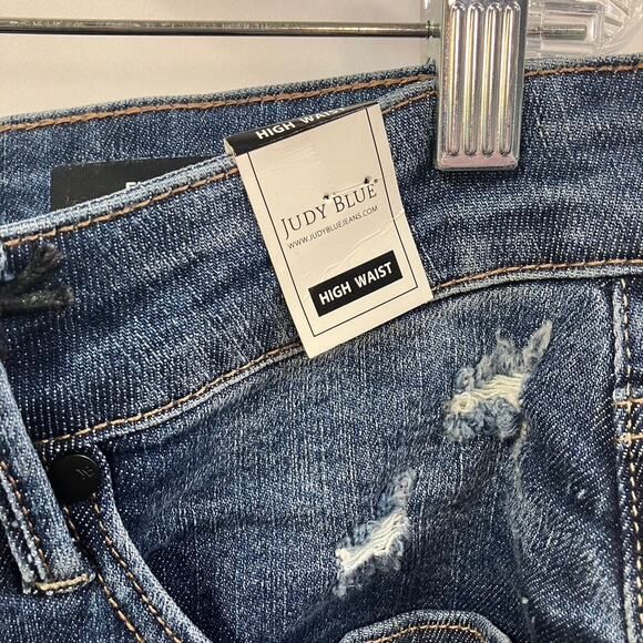 Judy Blue High Rise Control Top Distressed Flare Jeans JB88739 Womens 20W Denim - Picture 2 of 16